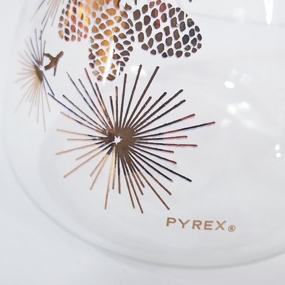 Pyrex Glass Coffee Percolator with Gold Pinecones - Picture 2 of 8